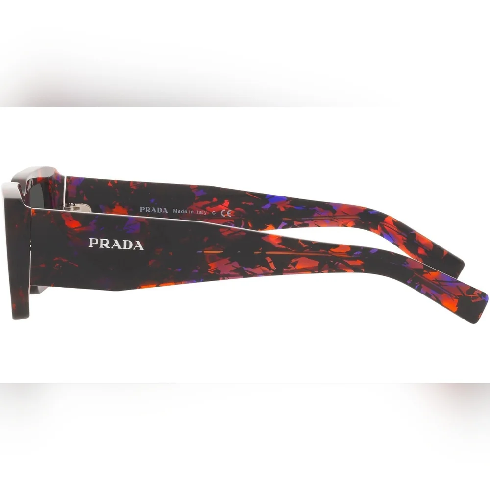 Authentic New PRADA 06YS 06V5S0 Abstract Orange Dark Grey